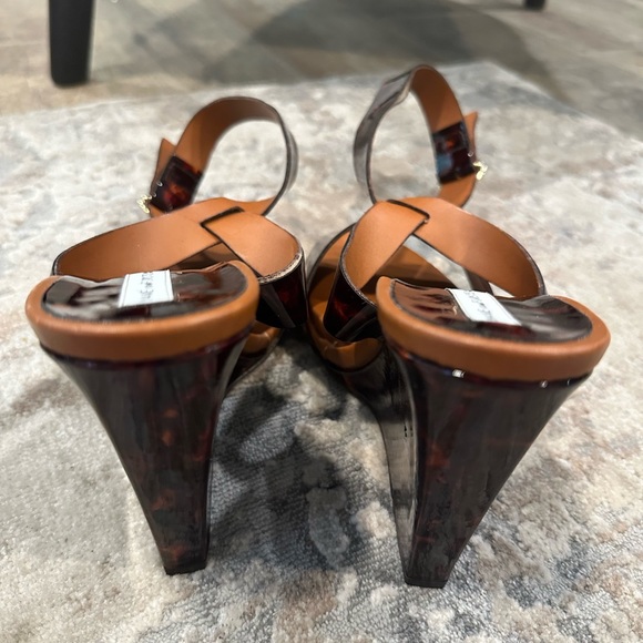 DVF Diane von Furstenberg Wilma Tortoise wedge size 7B made in Italy - Picture 4 of 7